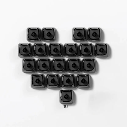 20pcs 1U Keycaps with Unique Cats Head MAO Transparent Keycap Comfort Typing PBT No Engraved Keycap DIY Keyboards For Aula Ajazz