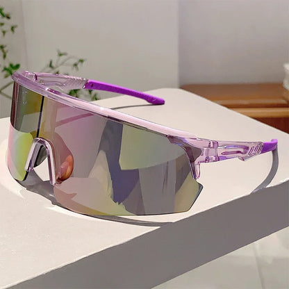 Oversized Fashion Cycling Sunglasses Anti Wind Flash Coating Protective Glasses UV400