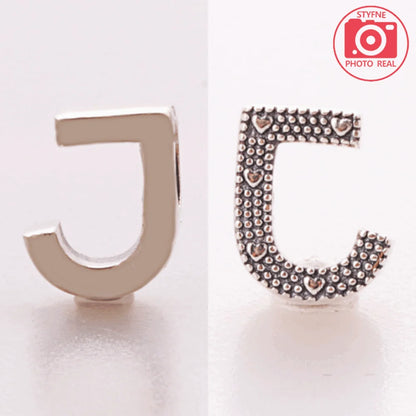 Silver 925 26 Letter A-Z Alphabet Charm Fine Beads Fit Original Charms Silver Bracelet DIY Fine Jewelry for Women Gifts Making