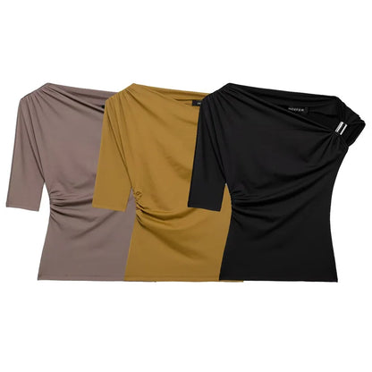 HXAO 2025 Women Asymmetrical Top Spring Summer Yellow Black Khaki Tanks & Camis Sexy Tight Y2k T-Shirt Lady Fashion Tank Top 066