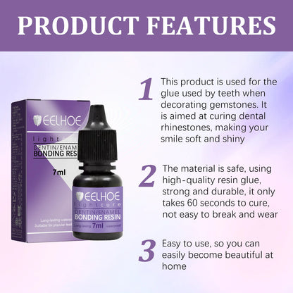 EELHOE Dental Tooth Gems Glue for Diamond Mosaic Anti-Drop Crystals Jewelry Teeth Decoration Orthodontic Glue Teeth Gems Glue