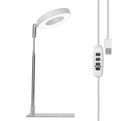 Full Spectrum Fill Light LED Grow Lamp for Indoor Solar Plants with Adjustable Height, 3/9/12H Timer 10-Level Dimming for Garden