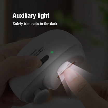 Electric Nail Clipper 2 in 1 Grinding and Polishing with Light Automatic Nail Trimmer Rechargeable Nail Cutter Manicure