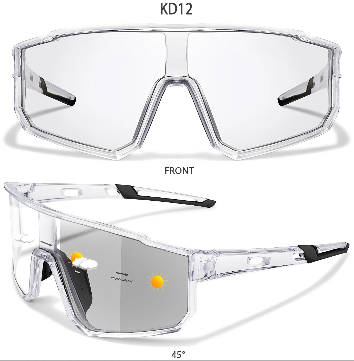 Fashion Brand Men Women Bicycle Photochromic Eyewear MTB Bike Fishing Running Cycling Sports Sunlasses Comfortable Goggles