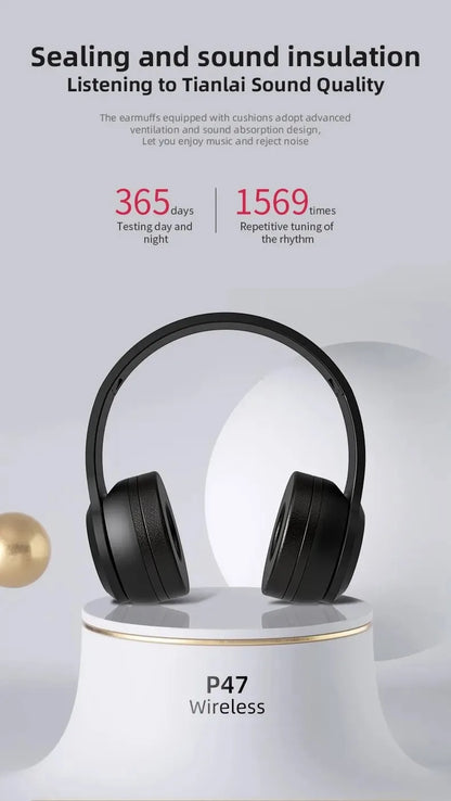 Handsfree Wireless Headphones Noise Canceling Headphone Earphone P47 headset Bluetooth Head Phone for iPhone Huawei Samsung S22