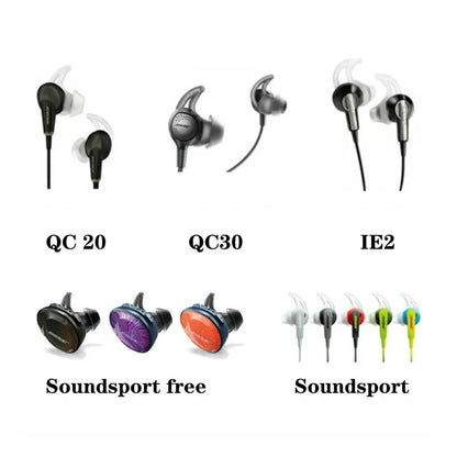 Earphones Silicone Case For BOSE IE2 QC30 Soundsport Covers Earbuds In-Ear Ear Pads Caps Eartips Earplugs Cushion 3pairs