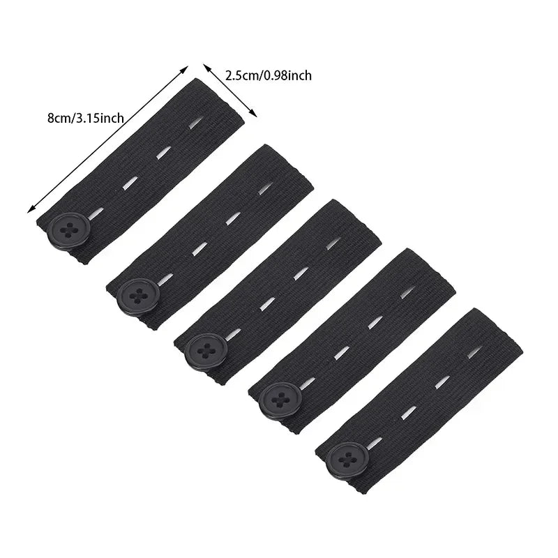 5pcs Pant Extender Belt Unisex Waist Band Tight Trousers Jeans Skirts Maternity Button Hooks Garment DIY Sewing Supplies