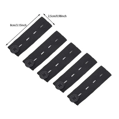 5pcs Pant Extender Belt Unisex Waist Band Tight Trousers Jeans Skirts Maternity Button Hooks Garment DIY Sewing Supplies