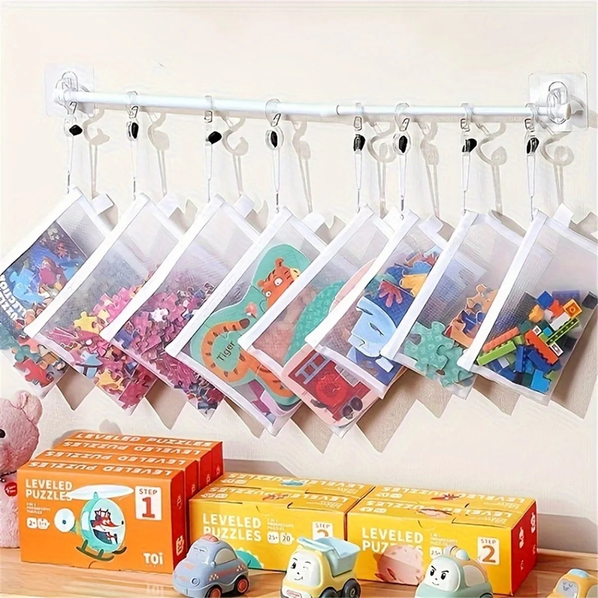 8pcs Zipper Mesh Bags, 3 Sizes, Zipper Mesh Bags, Waterproof Clear Travel Bags, Office Supplies Document Bags With Zipper