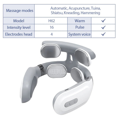 Smart Back Neck Massager Electric TENS Pulse Cervical Muscle Massages Wireless Shoulder Health Care H99 H62 JT88 F6Device