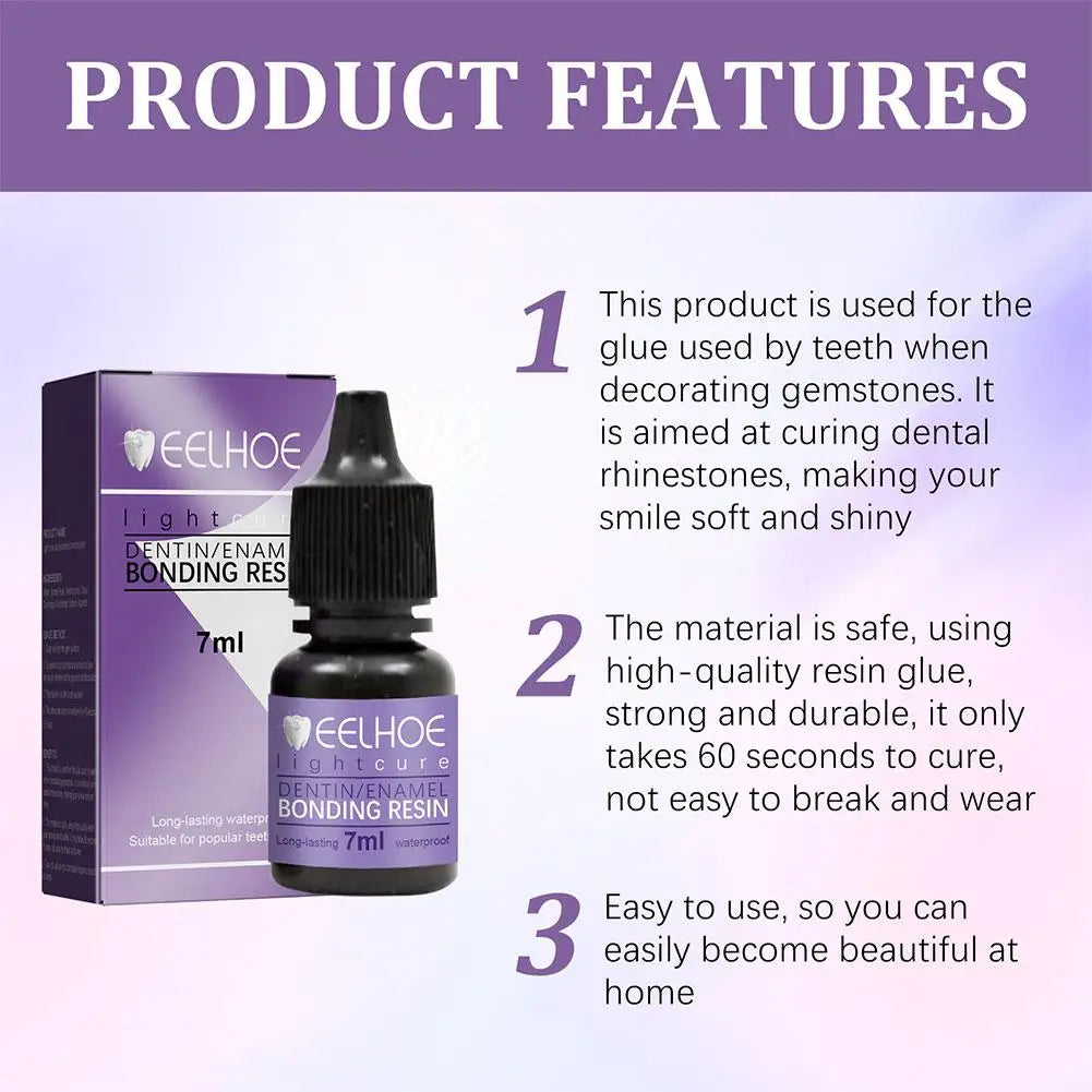 EELHOE Tooth Gem Glue Dental Adhesive for Tooth Gems Diamond Kit Glue Teeth Crystal Jewelry Sturdy Tooth Jewelry Orthodontic Gel