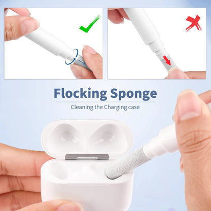 3 in 1 Bluetooth Earphones Cleaning Pen Tool For Airpods Pro 3 2 1 Earbuds Case Cleaner Kit Brush Pen for Xiaomi iPhone Earbuds