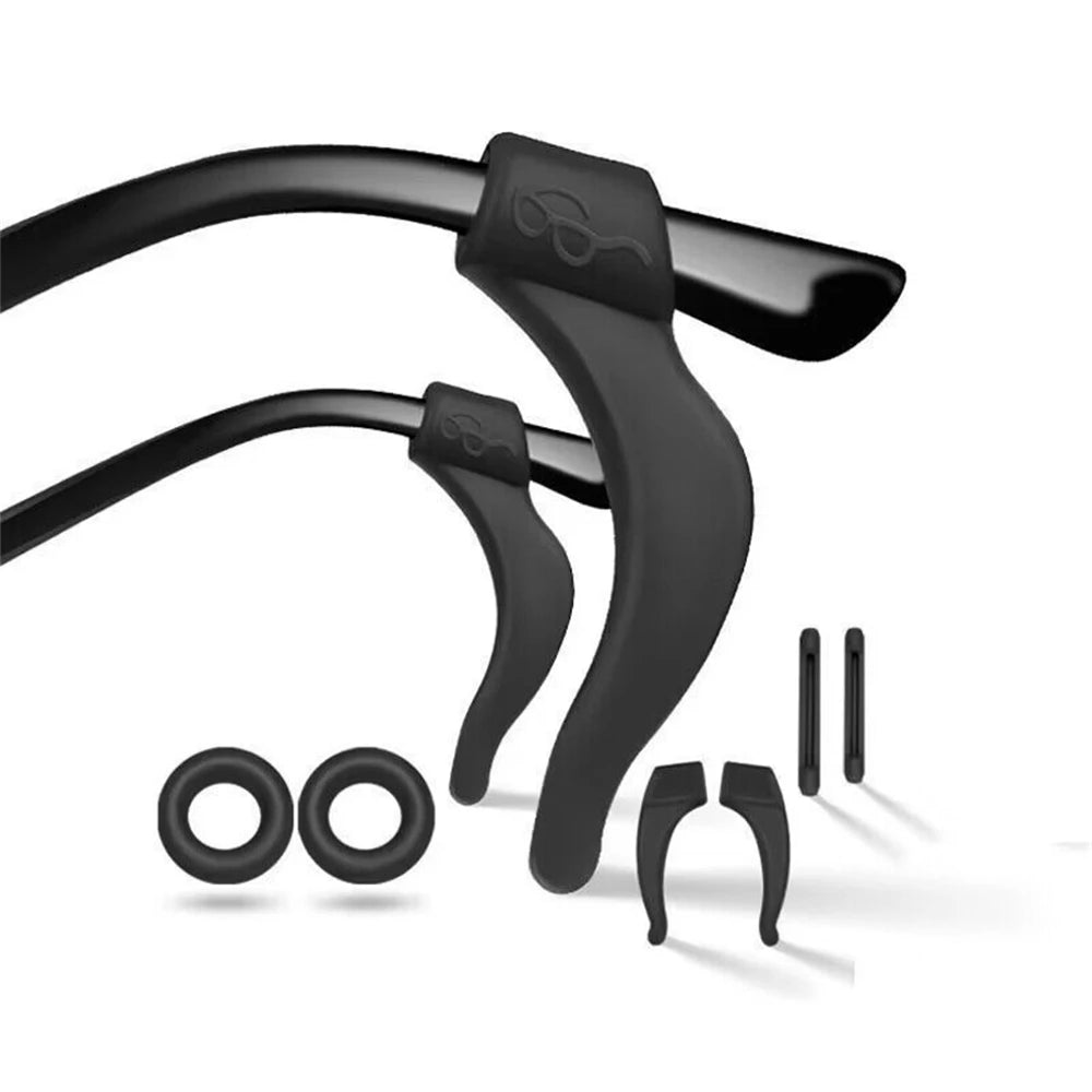 5pairs/Pack Silicone Eyeglass Non-Slip Ear Hook Anti-Slip Elastic Comfort Glasses Retainers Glasses Accessories Supplies Black