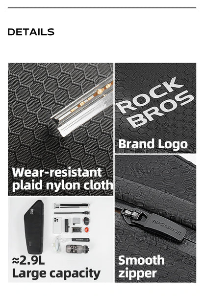 ROCKBROS Bicycle Bag Top Tube Bag / Bottom Tube Bag Large Capacity Waterproof MTB Road Bike Triangle Pannier Front Cycling Bags