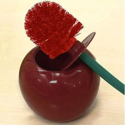 1pc Red Toilet Brush Creative Lovely Cherry Shape Lavatory Toilet Brush Holder Set Toilet Holder Bathroom Accessories