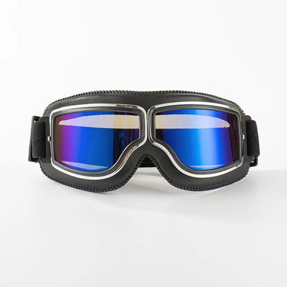 Motorcycle Glasses Windproof Motorcycle Helmet Glasses Sunglasses Retro Universal Folding Leather Retro Motorcycle Accessories