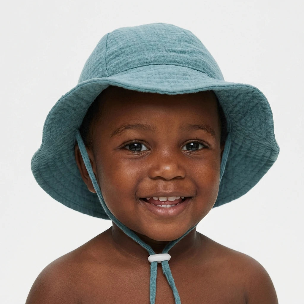 INS Baby Pure Cotton Basin Hat Sun-Protective Breathable Baby Fisherman Hat Solid Color Children's Sun Hat