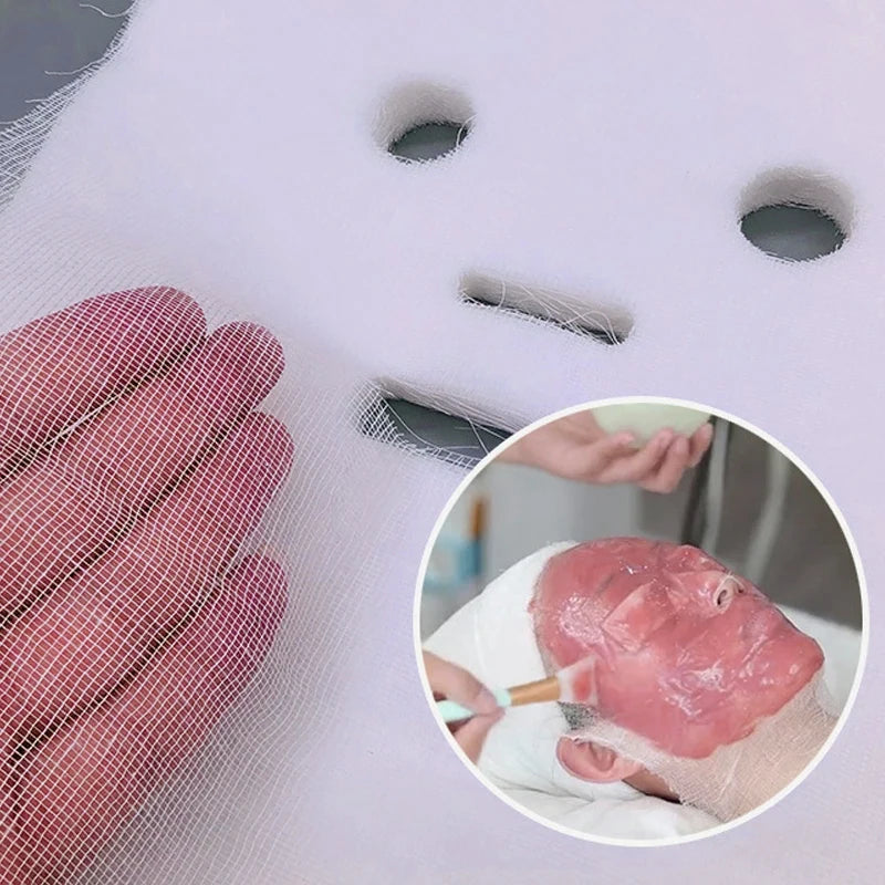 500/100pcs Ultra-thin Facial Gauze Mask Pure Cotton Disposable Gauze Face Mask Paper DIY Skincare Facial Masks For Beauty Salons