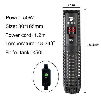 Aquarium Submersible Heater Fish Tank Water Heating Rod Constant Aquarium Thermostat Temperature Control 220V 50-500w EU Adapter