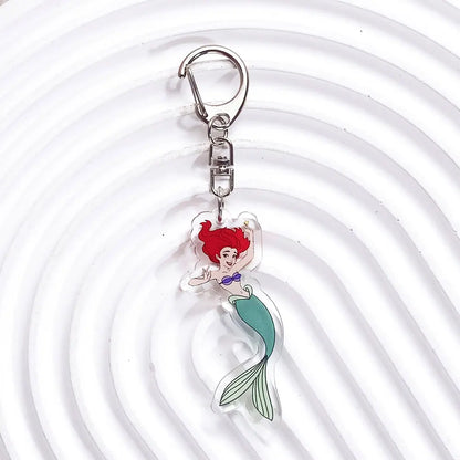 1/13Pcs Disney The Little Mermaid Ariel Ursula Acrylic Keychain Bag Charms Accessories Backpack Key Holder Keyring Fans Friends