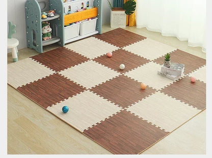 8/16Pcs Wood Baby Play Mat Floor Rug Thickened Foam Floor Children's Non-slip Crawling Pad Suitable for Living Room and Bedroom