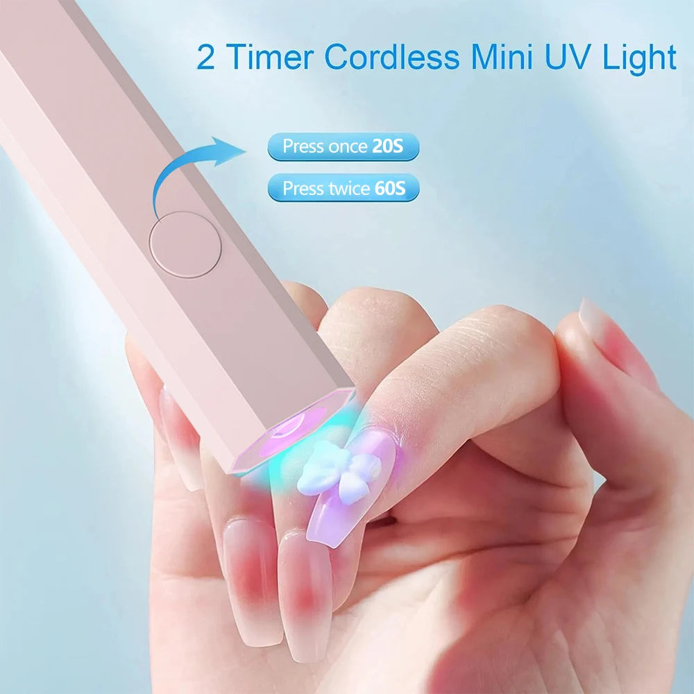YIKOOLIN Convenient Handheld Nail Dryer Lamp UV/LED Nail Curing All Gel Polish Nail Art Tool Nail Art Convenient Nail Lamp