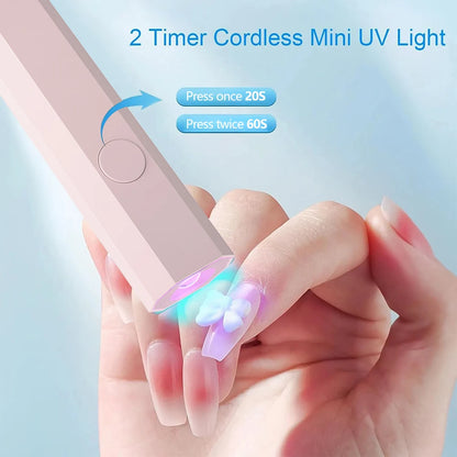 YIKOOLIN Convenient Handheld Nail Dryer Lamp UV/LED Nail Curing All Gel Polish Nail Art Tool Nail Art Convenient Nail Lamp