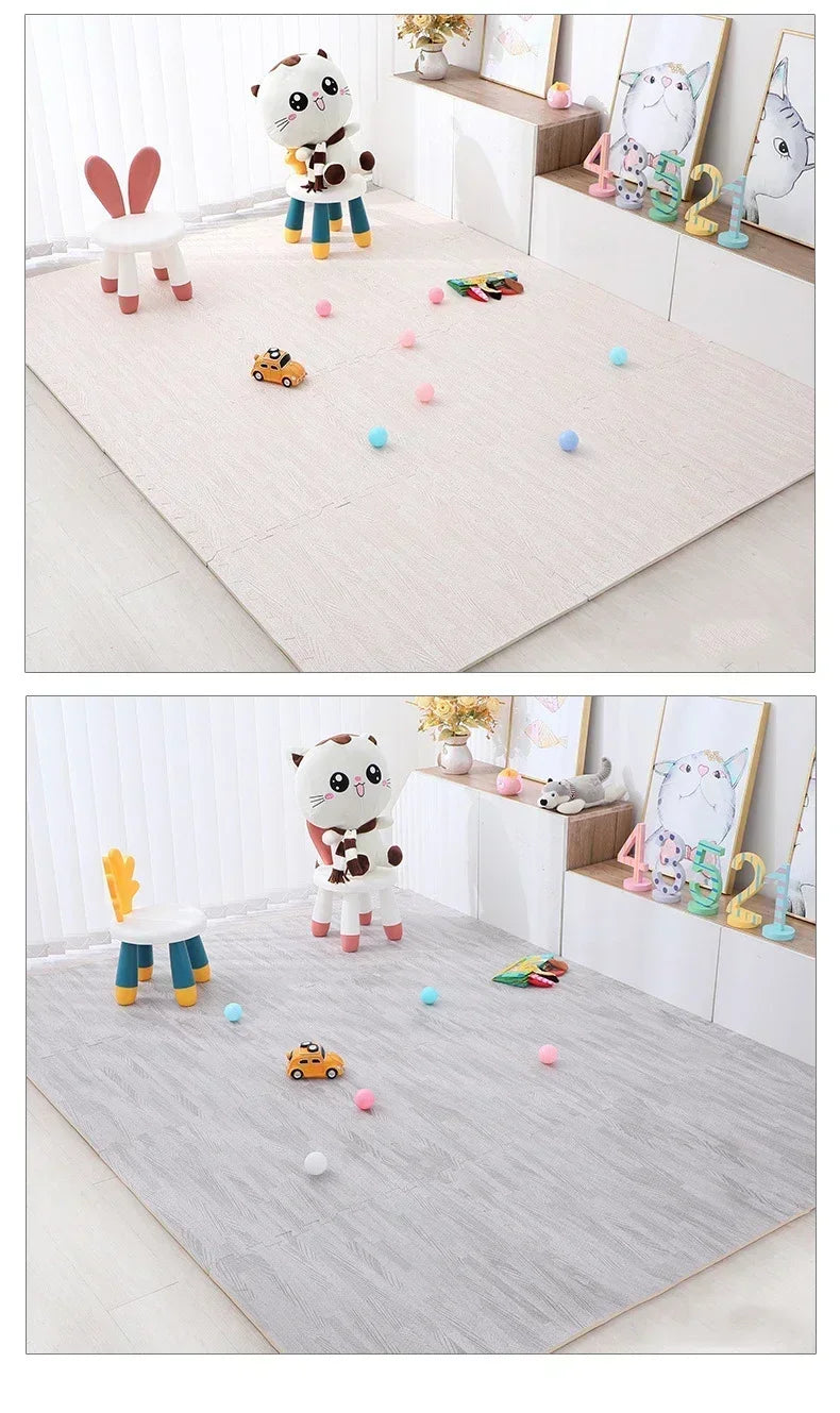 8/16Pcs Wood Baby Play Mat Floor Rug Thickened Foam Floor Children's Non-slip Crawling Pad Suitable for Living Room and Bedroom