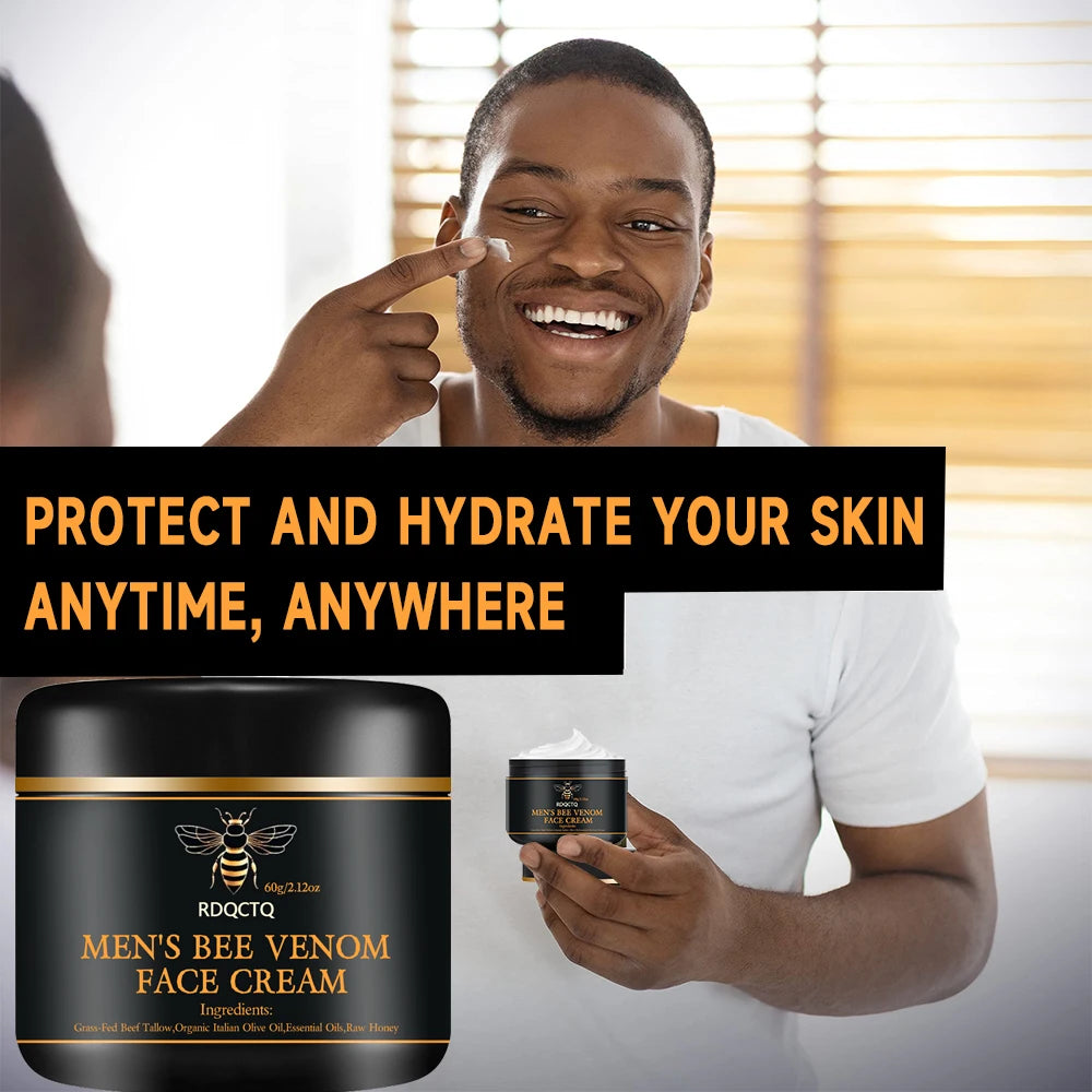 RDQCTQ Men's Bee venom Wrinkle Remover Face Cream Firming Lifting Anti Aging Fade Fine Lines Moisturizing Skin Care