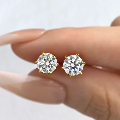 DW 0.1ct-2ct D Color Certified Moissanite Stud Earrings Lab Created Diamond 925 Sterling Silver Gold Plated Wedding Fine Jewelry