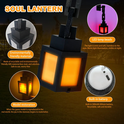 2026 MC Game Luminous Lantern Nightlight Surrounding Pixel Style Tabletop Ornament DIY Interior Atmosphere Light Creativity Toy