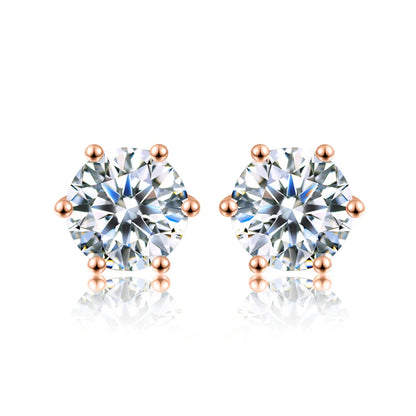 DW 0.1ct-2ct D Color Certified Moissanite Stud Earrings Lab Created Diamond 925 Sterling Silver Gold Plated Wedding Fine Jewelry