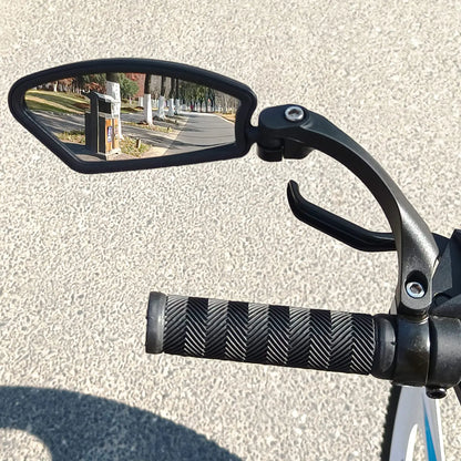 Adjustable Handlebar Bike Mirror, Shatterproof HD Glass Lens, Universal Fit Rearview Bicycle Mirrors, 360° Rotatable, Compatible