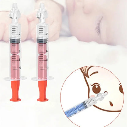 10ml Baby Nose Cleaner with Silicone Nasal Suction Tips Syringe Nasal Irrigator Portable Needle Tube Nasal Washer for Infants