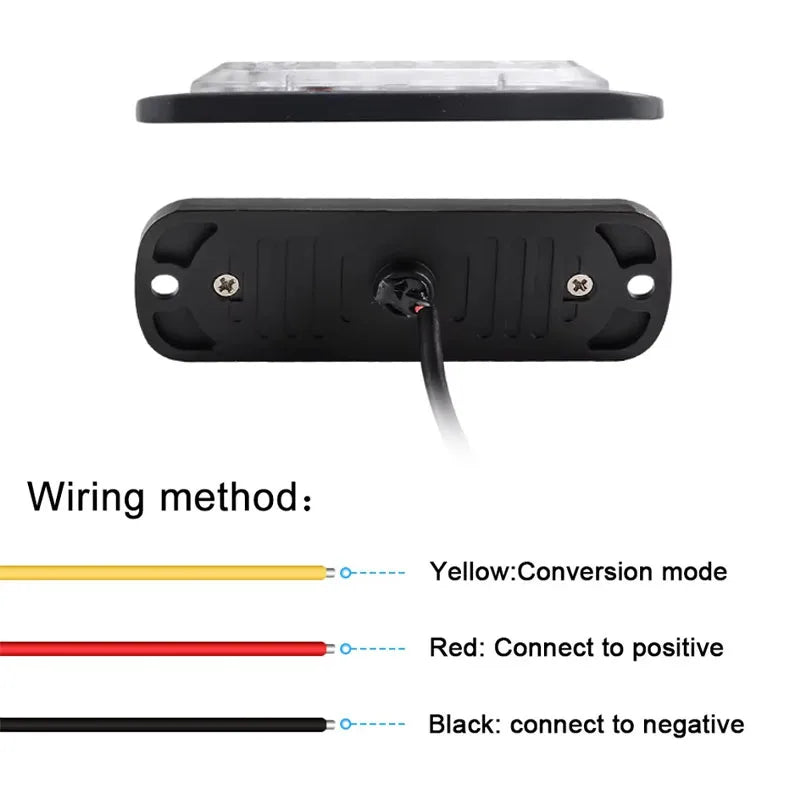 4PCS Car Warning Light 12V 24V 4LED Emergency Flashing Grille Strobe Light Auto Truck Trailer Beacon Lamp LED Amber Side Light
