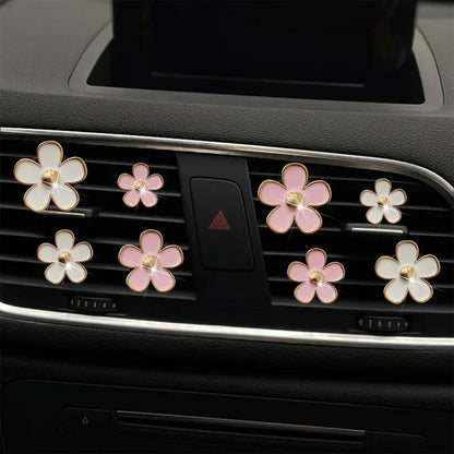 Car Outlet Vent Perfume Clips Conditioning Aromatherapy Freshener with Cute Flower Design