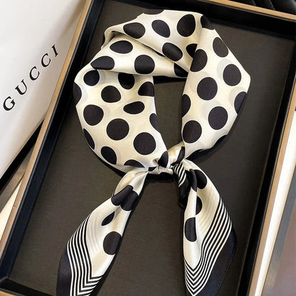 2025 Satin Imitation Print Silk Scarf Square Women Neck Scarves Wrap Headkerchief Beach Hair Band Women's Bandana