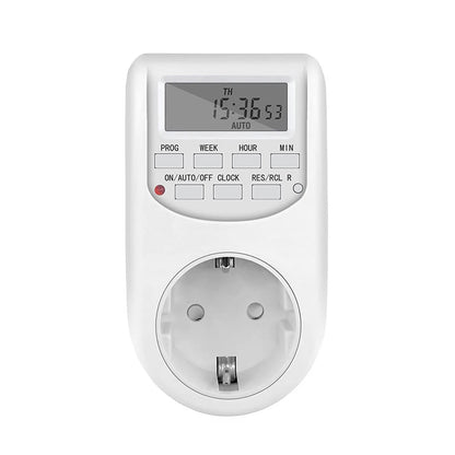 EU Plug Timer Switch Digital Power Socket Energy Saving Adjustable Kitchen Timer Outlet Week Hour Programmable Timing Socket