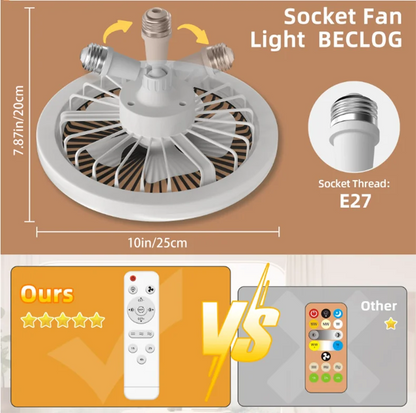 Modern Small Ceiling fan light E27 LED D25cm smart remote control bedroom fans lamp study kitchen Home decoration