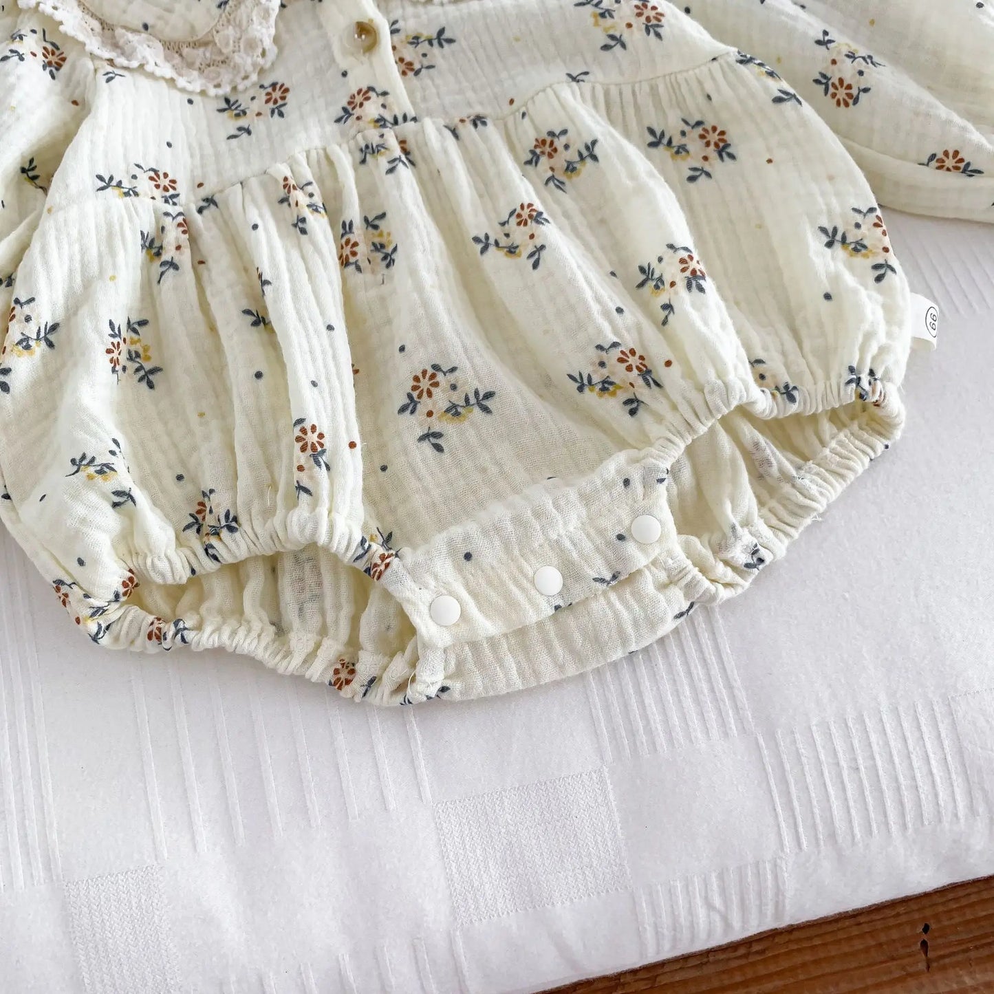 2025 Spring Newborn Infant Baby Girls Romper+Hat 2PCS Lapel Floral Rompers Kids Fashion Baby Clothing Newborn Baby Girl Jumpsuit