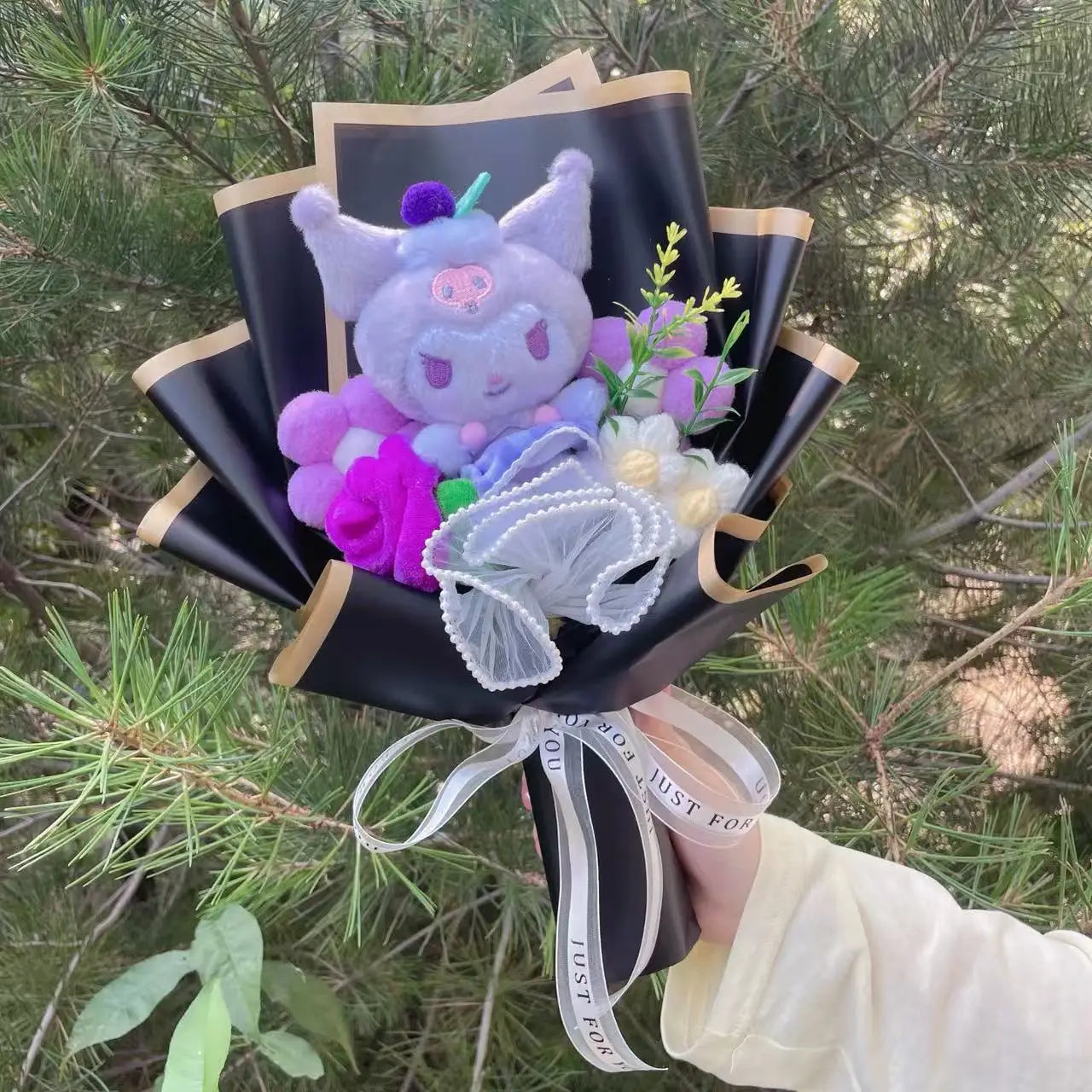 Cartoon My Melody Kuromi Cinnamoroll Kt Cat Plush Doll Creative Flower Bouquet Valentine Christmas Graduation Birthday Gift