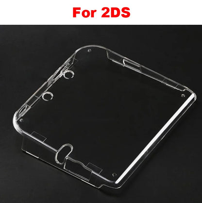 1piece Clear Crystal Protective Case Cover Hard Shell Skin for 2DS + Anti Dust Film For 2DS Screen protector