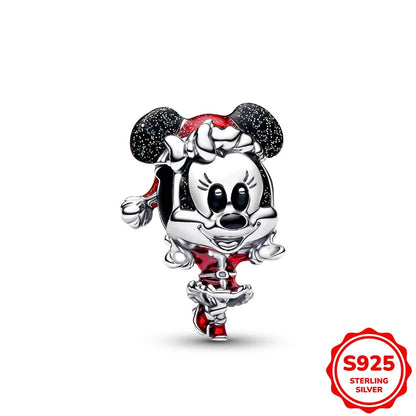Charms plata de ley Disney Stitch Mickey and Minnie Pendant Beads Fits 3mm Bracelet Necklace For Women Luxury DIY Fine Jewelry