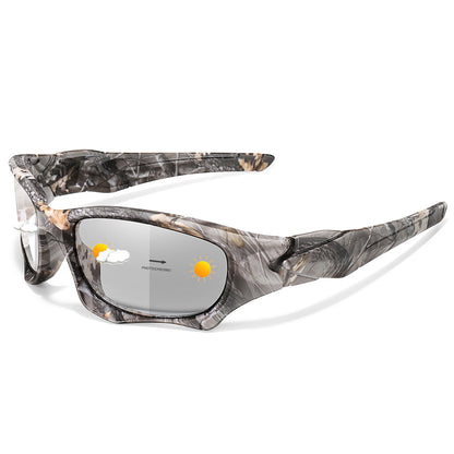 Photochromic Cycling Sunglasses Men Outdoor Sports Tactical Camouflage Goggles Vintage Driving Riding Fishing Windproof