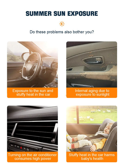SEAMETAL Car Sun Shade Side Window Curtain Front Rear Window Sunshade Summer UV Blocking Suction Cup Car Sun Protection Curtains