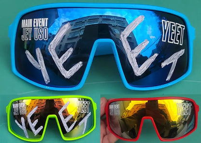Jey Uso YEET Sunglasses Sports Shades MAIN EVENT Blue Glasses Bloodline USOS RARE Colors Motorcycle Glasses
