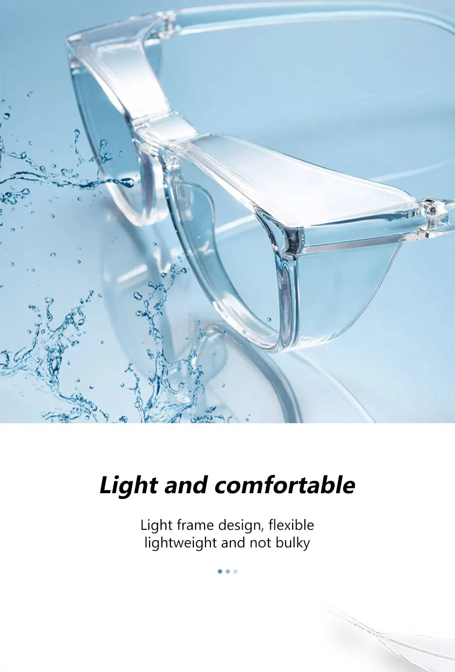 SEAMETAL Anti Blue Light Glasses Lightweight PC Frames Square Clear Lens Glasses Anti Pollen Safety Goggles Eyewear Accessories