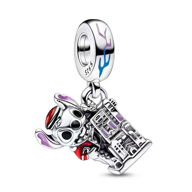 Hot Sell MINISO Disney 925 Sterling Silver Animals Mobilization Charms Beads Hot Original Bracelet DIY Jewelry Women Pendant