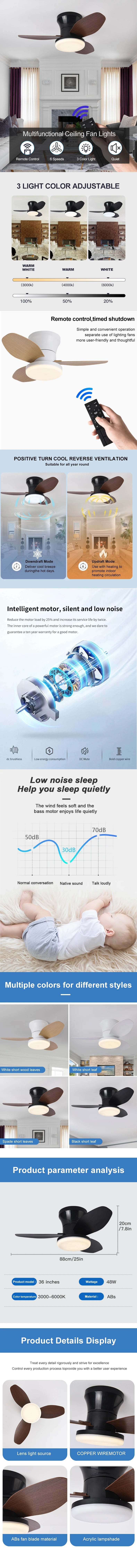 Nordic fan lights, bedrooms, study rooms, dining rooms, modern and minimalist ceiling fan lights, children's rooms, commercial o