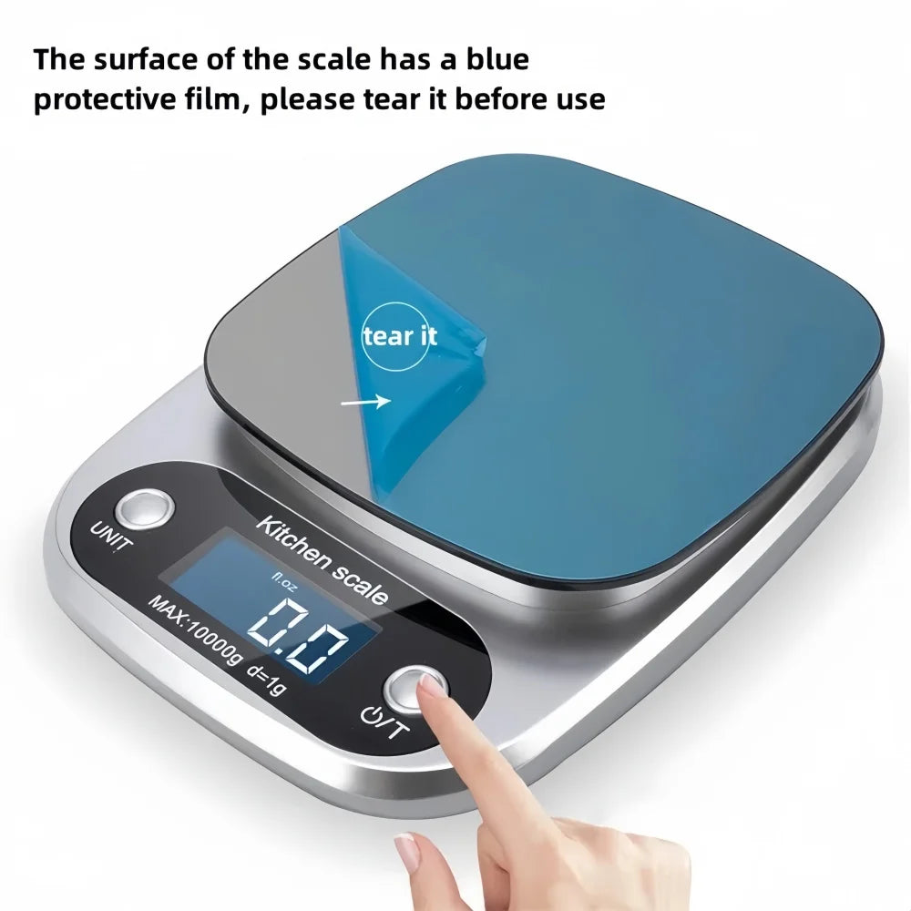 Digital Kitchen Scale Stainless Steel LCD Electronic Food Scale Jewelry Coffee Baking Portable High-quality Kitchen Tool 10kg/1g